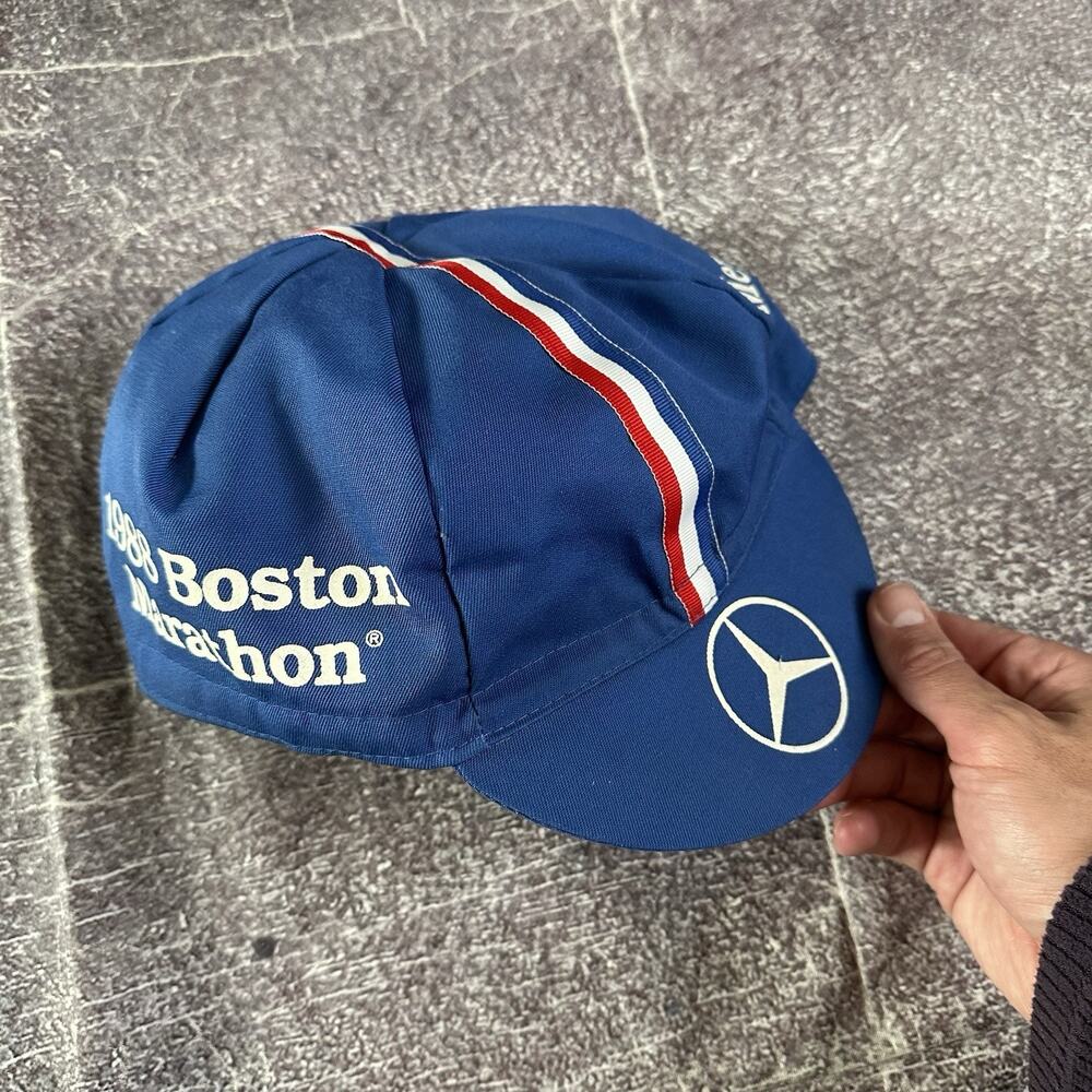 Men's Vintage 80's 1988 Boston Marathon Mercedes Benz Cycling Painters Hat Cap